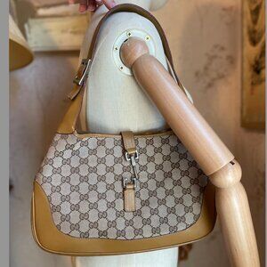 Gucci GG Canvas Jackie Leather Shoulder Bag